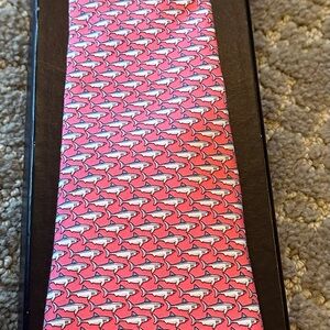 Vineyard Vines Pink Shark Pattern Kids Tie